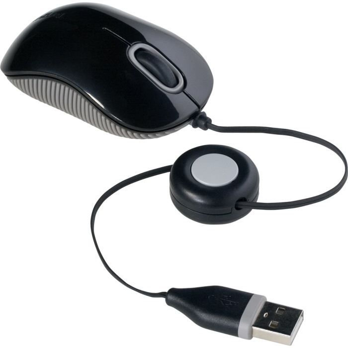 TARGUS Souris filaire - Optique - USB - Compact Blue Trace - Noir