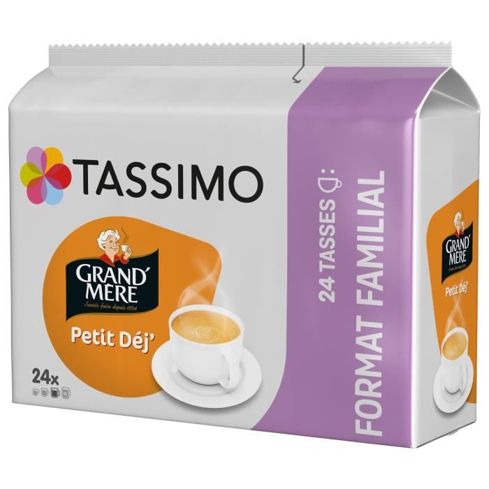 LOT DE 3 - TASSIMO Petit Déj' Café dosettes - 24 dosettes de 8,3 g