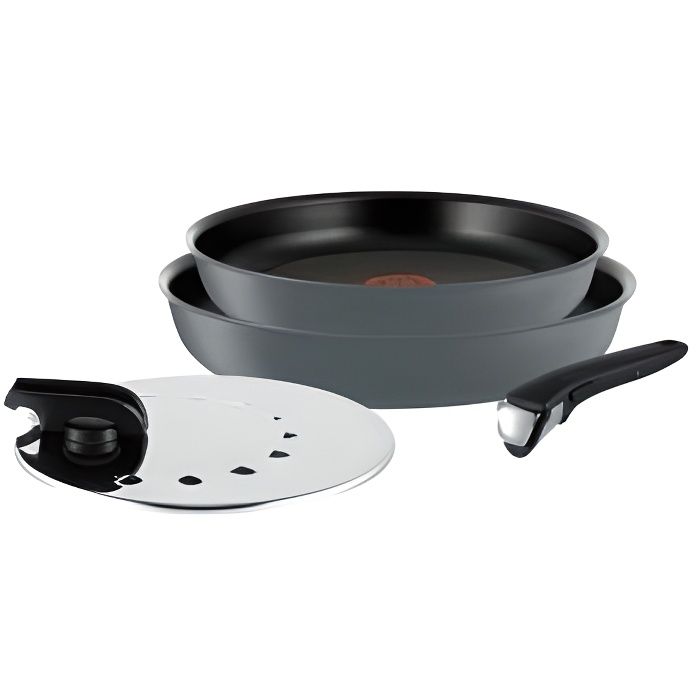 TEFAL INGENIO PERFORMANCE - Batterie de cuisine Poêles - Set 4 Pièces - Gris