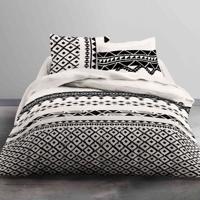 TODAY Parure de couette Mawira Keops - 1 housse de couette zippée et 2 taies d'oreiller - 100% coton - 240 x 260 cm