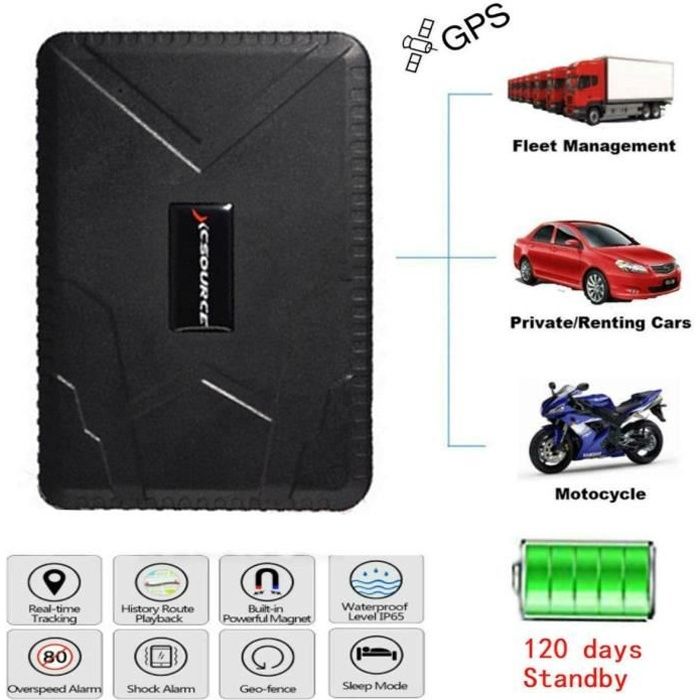 XCSOURCE® Tracker GPS Aimanté Étanche 4 mois Longue Attente Suivi en Temps Réel Antivol Traceur GPS pour Voiture Camion Moto TK915