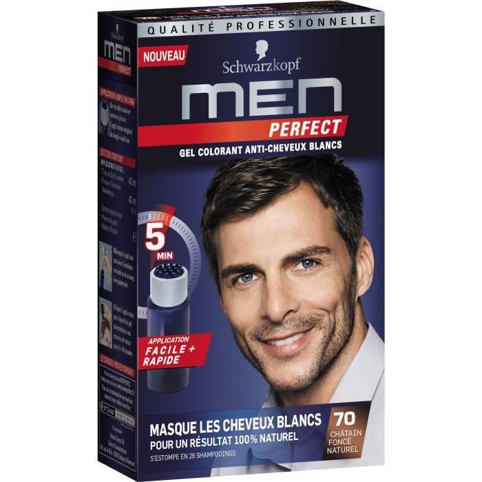 SCHWARZKOPF Gel Colorant Men Perfect Anti-Cheveux Blancs - Châtain Foncé Naturel 70