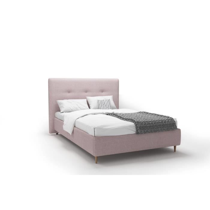Dodi Lit Adulte Scandinave Tissu Rose Poudre Tete De Lit