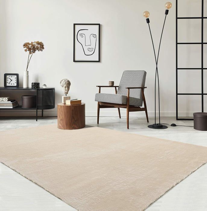 Tapis de salon - THE CARPET - LOFT - Beige - 120x160 cm - Lavable - Antidérapant