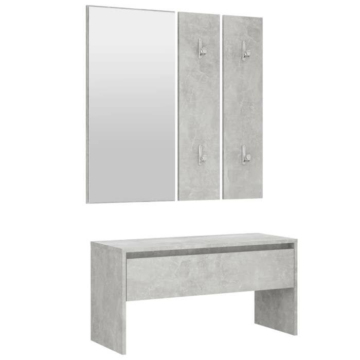 UU*NEW Ensemble de meubles de couloir - Gris béton Bois dingénierie LL148175