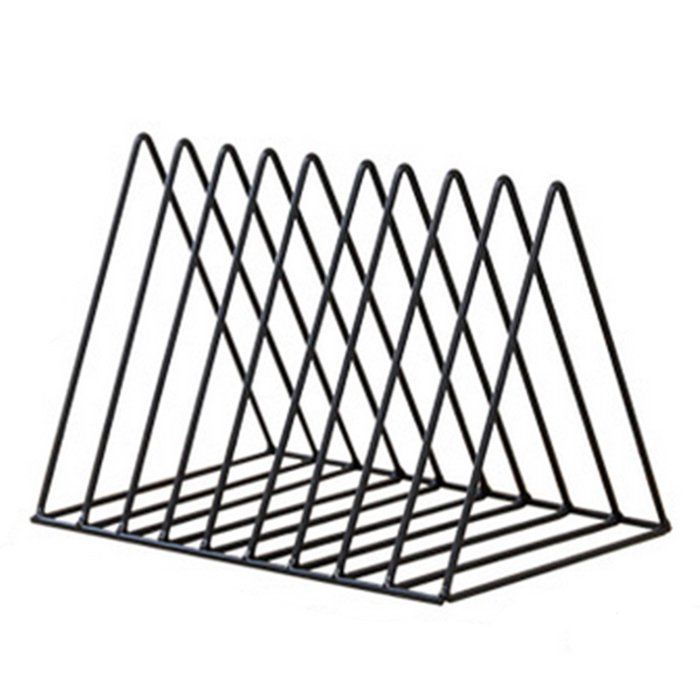 Étagère de rangement triangulaire vintage pour CDsupport pour DVD support pour livres bibliothèque porte-revuesnoir