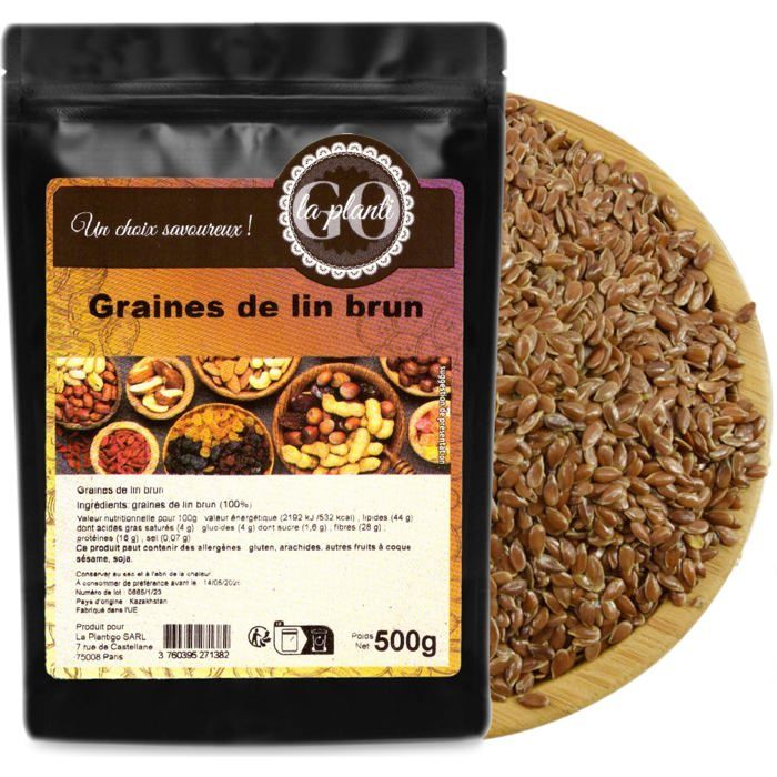 Graines de lin brun 500 g - LA PLANTIGO