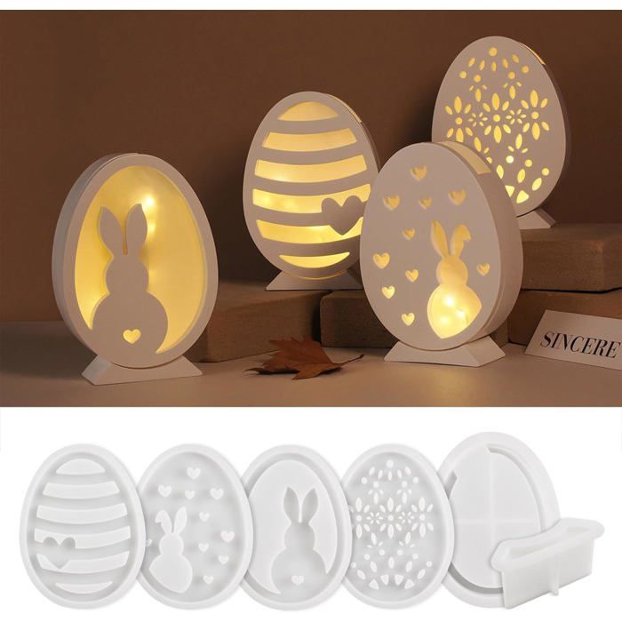Moules Silicone Lapin De Pâques 3D - 2 Pièces Pour Résine, Bougies Et Chocolat