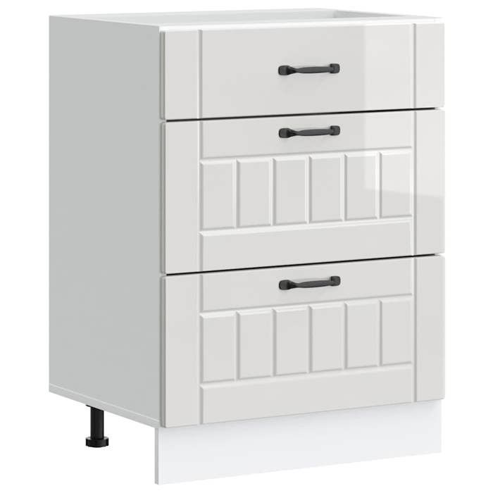 (SOLDE dété)Armoire de cuisine/Colonne de cuisine - Pieds réglable - blanc brillant bois ingénierie Aspect élégant*4785