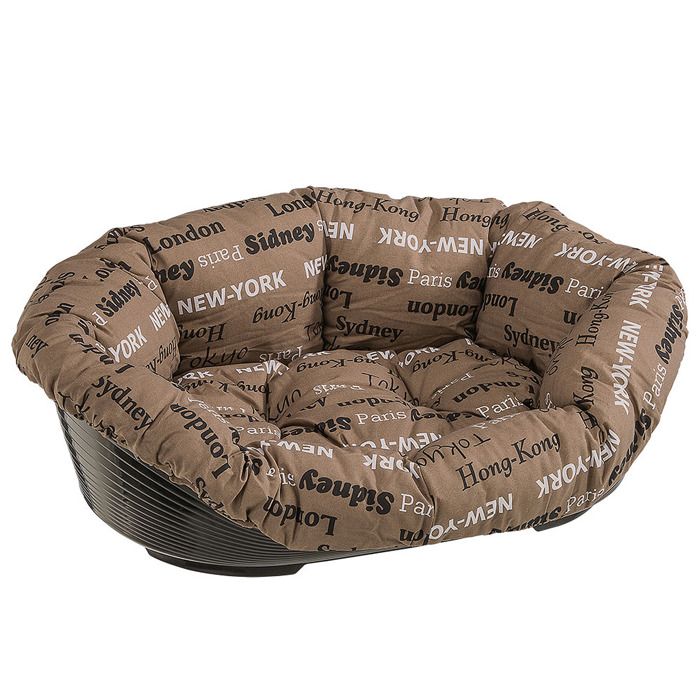 Ferplast SOFA Corbeille en plastique pour chiens et chats avec coussin rembourrée. Diverses mesures. SOFA 8 - Internal size 56 x