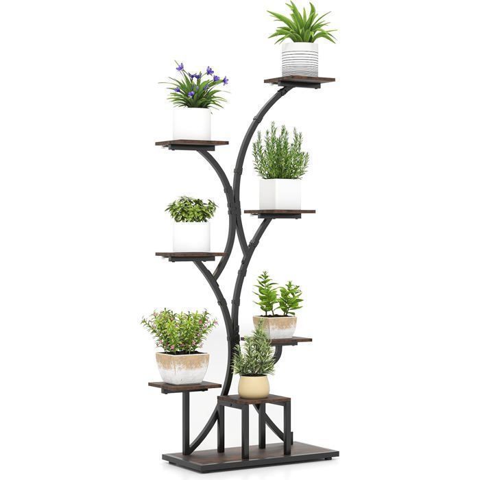 Porte-Plante 146 cm à 8 Niveaux COSTWAY Lampes de Culture à 10 Niveaux de Luminosité 3 Réglages de Minuterie Intérieur Extérieur