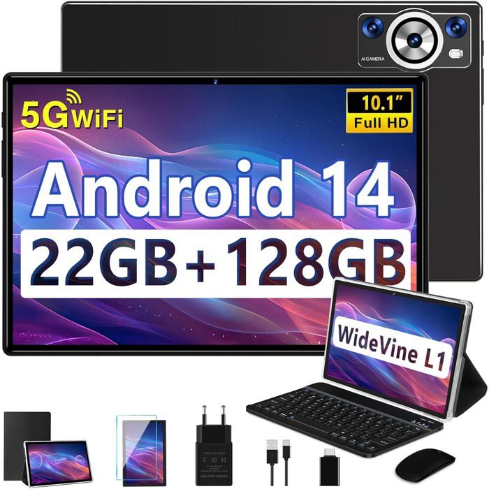 AOCWEI X900 Android 13 Tablette 10 Pouces Octa-Core Tablette, 12Go RAM