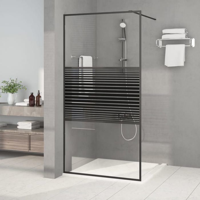 Paroi de douche vidaXL Verre ESG 100x195 cm Cadre réglable - vue 2