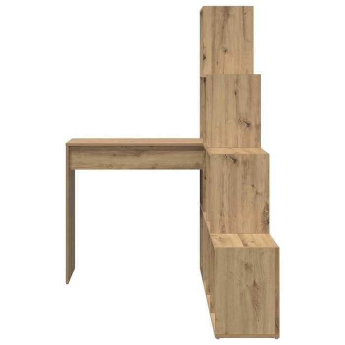 Bureau BURKE Marron Table à écrire dangle - 1 PERSONNE - Chêne artisanal 101 5x149 5x149 5 cm - BB260