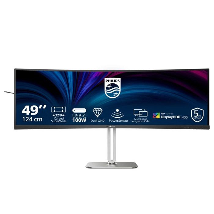 Écran PC - PHILIPS - 5000 Series 49B2U5900C/00 - Dual QHD 5120x1440 - 32:9 SuperWide 124 cm - USB-C · DisplayHDR400