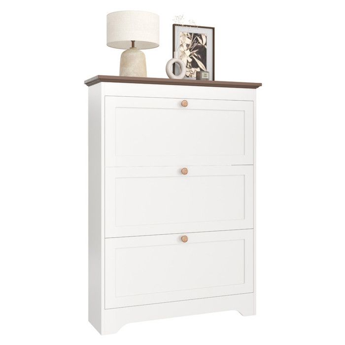 Armoire à chaussures avec 3 abattants étagère à chaussures petite armoire à chaussures pour lentrée armoire à chaussures