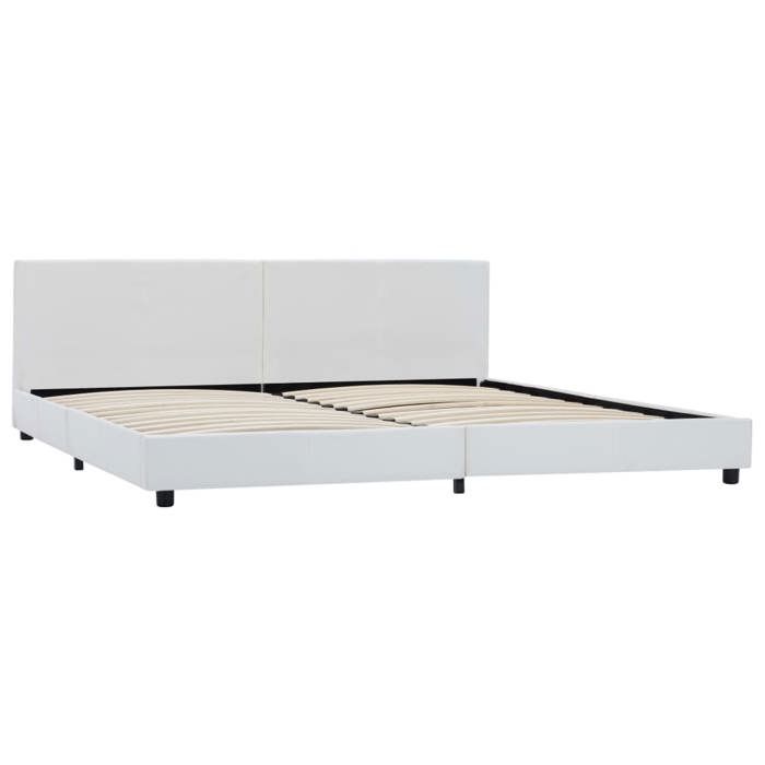 CHEZ ZENG Cadre de lit Blanc Similicuir 180x200 cm LL4160