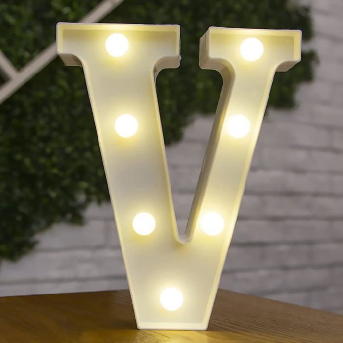 Lettre Allume la Forme de Symbole de LED ambiance lumineuse polyvalente lettre V