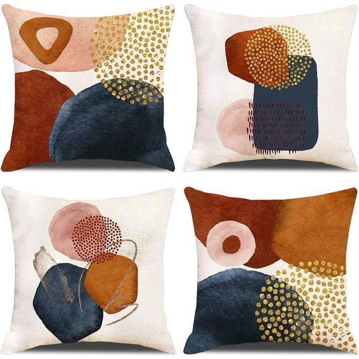 Lot de 4 Housses de Coussin Décoratif Canapé Taie doreiller Décoration pour Chambre canapé Chaise Voiture Lit Jardin 45
