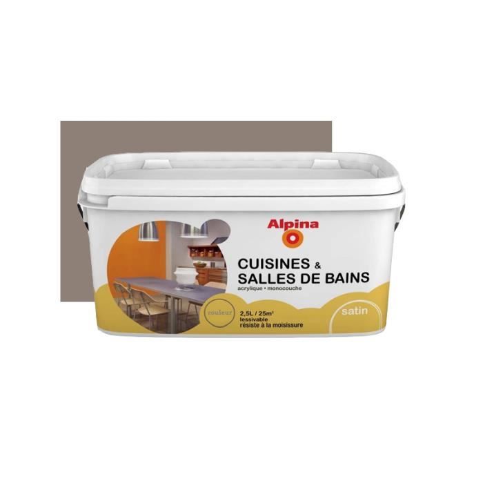 Peinture Alpina Cuisine Bain 2 5l Brun Taupe Achat Vente Peinture Vernis Peinture Alpina Cuisine B Cdiscount