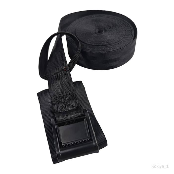 2 Sangles Noires Pour Toit De Voiture – Polyester 300cm X 2.5cm – Fixation Planche Surf – Neuves