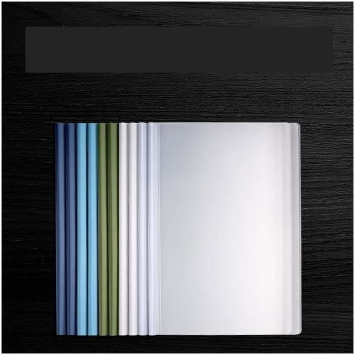 Lot De 10 Couvertures De Rapport A4 Plastique - Classeur à Barre Coulissante - Protection Documents Bureau