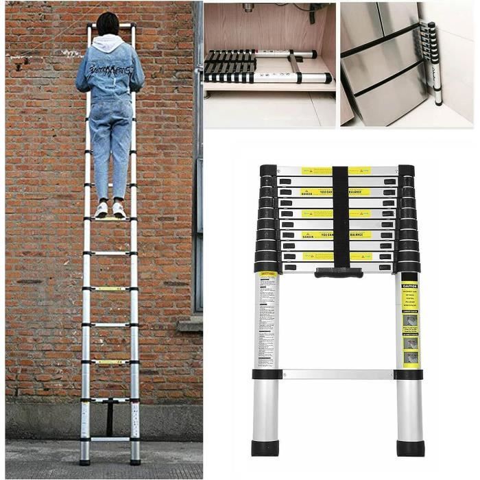 Échelle Télescopique En Aluminium De 4,4 M, Échelle Extensible, Échelle Échelle Télescopique En Aluminium De 4,4 M, Échelle Extensible, Échelle