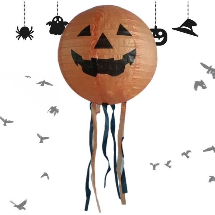 Forbabe Lot De 7 Lanternes En Papier Halloween - Nid D'Abeille Pliables Avec Citrouille, Chauve-Souris, Fantôme & Araignée - Décoration Suspendue Festive
