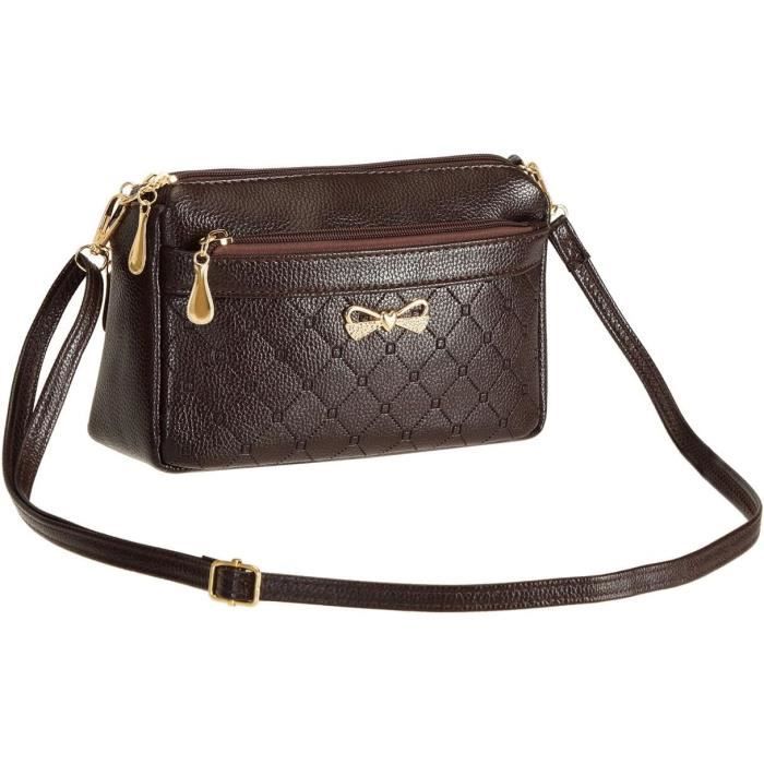 Petit Sac Main Carr En Cuir Synth tique Souple Pour Femme