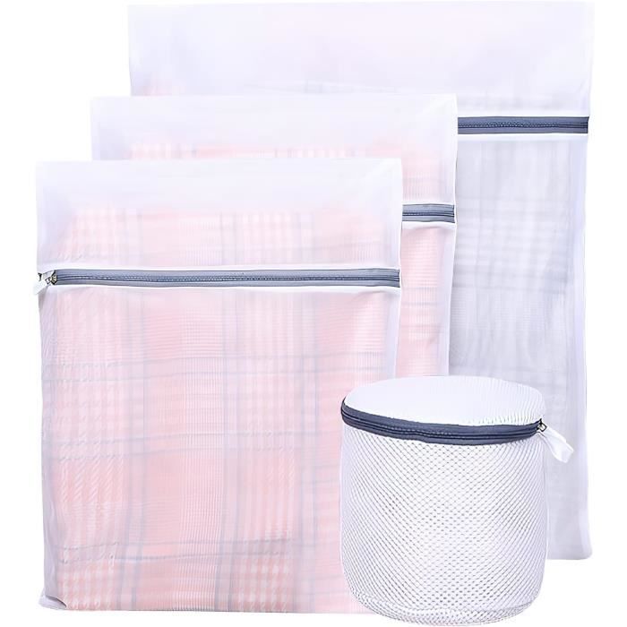 Lot De 4 Sacs à Cordon En Filet Nylon – Noir, 35x40 Cm – Pour Plage, Sport, Voyage Et Rangement