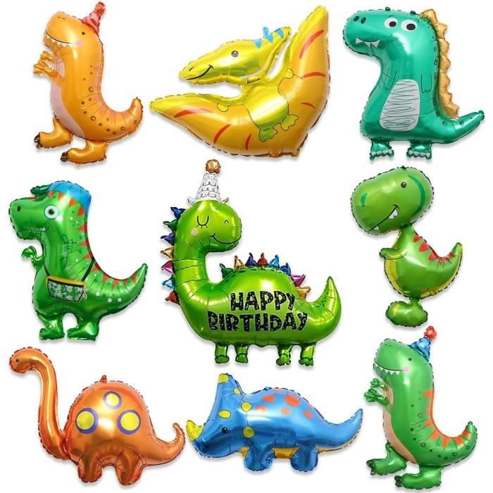 9 Pièces Ballon Dinosaure, Ballons Dinosaures En Aluminium,Ballon Dinosaure  Pour Anniversaire Fête Décoration Dinosaure Thèm[J9962]