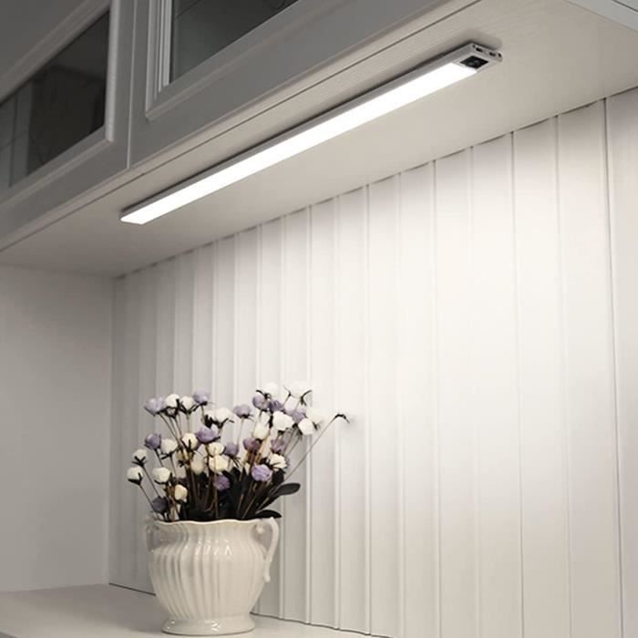 Lampe De Placard LED Rechargeable USB-C - 50 LED Dimmable, Détecteur De Mouvement, Magnétique/Adhésive - Pour Armoire, Cuisine, Escalier - 10