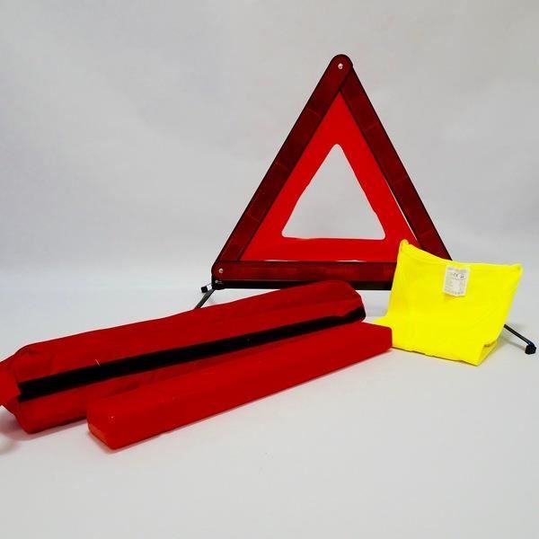 Gtwinsone Kit Voiture Securite avec Pliable Triangle de Signalisation pour Auto et Haute Réflectivité Gilet Jaune et Boîte de Rangement pour Voiture Moto Scooter Jeune Conducteur