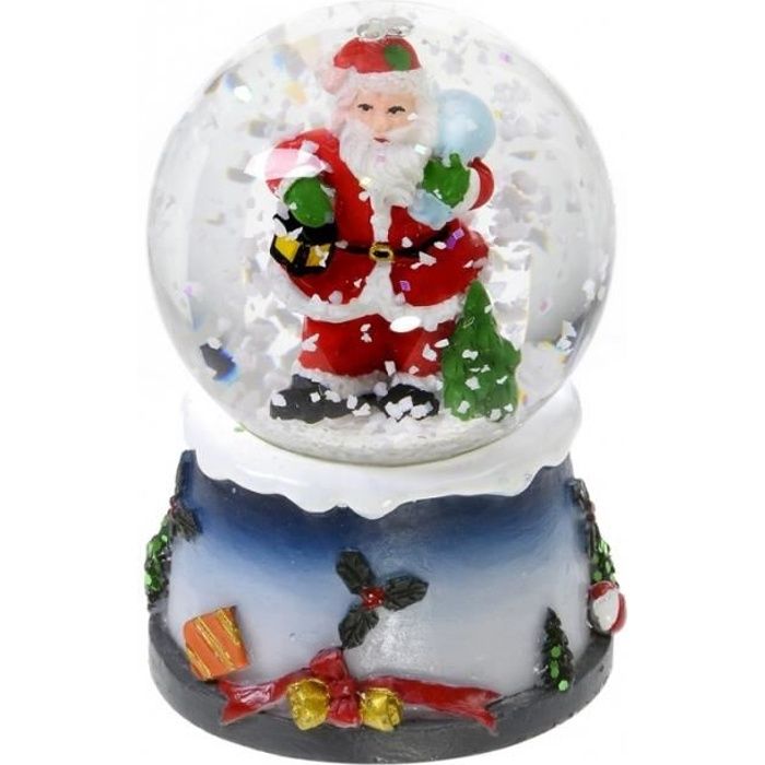 Boule à neige lumineuse avec paillettes Décor... Cdiscount Maison