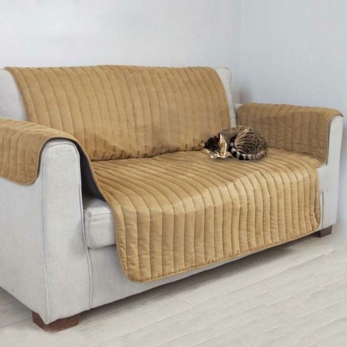 couvre canape et fauteuil beige 3 places cdiscount maison
