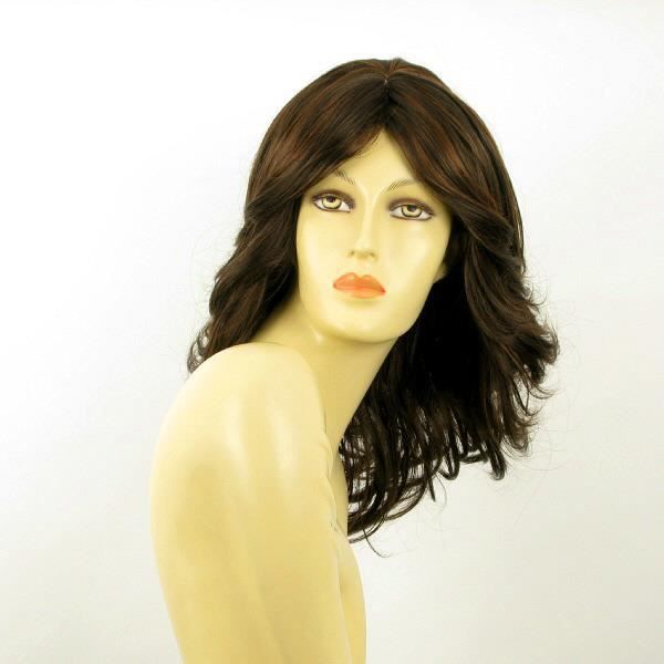perruque femme 100% cheveux naturel châtain chocolat ref gabrielle 6