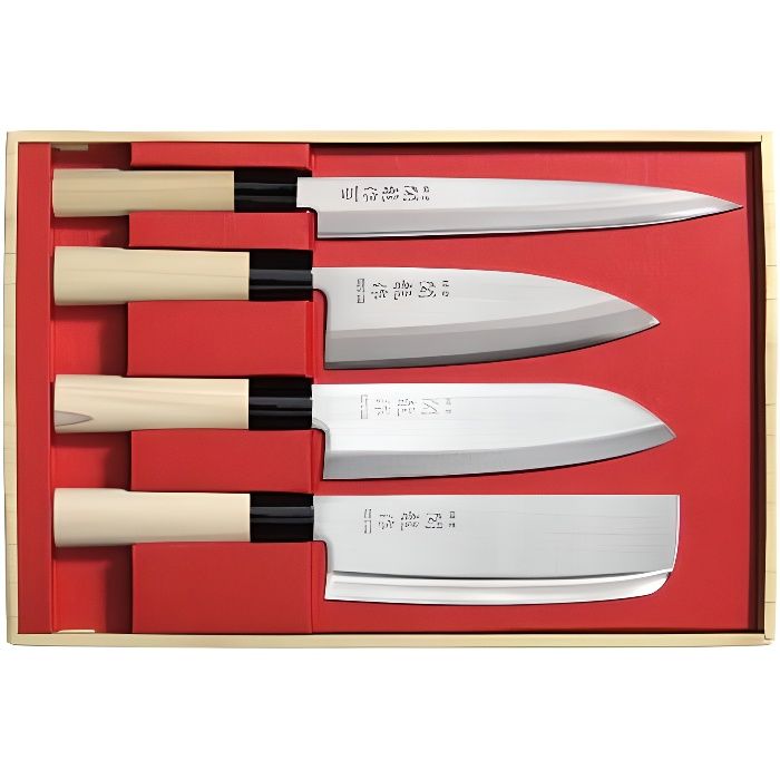 Ensemble De 5 Couteaux Cuisine Nakiri Chef Coffret Japonais Acier Forgé  Carbone