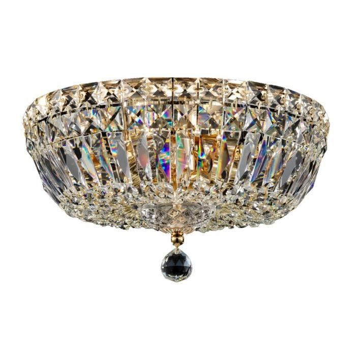 Plafonnier semi-encastré - Basfor - Doré antique - 3 lumières - E14 - Vintage