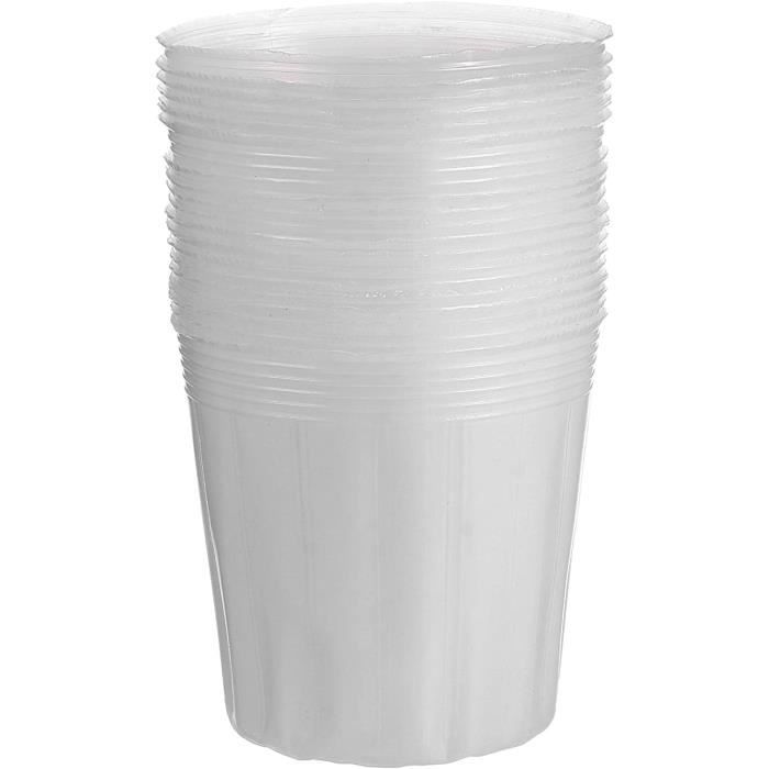 Pot Plastique Plante 100 Pots Semis Plastique 10cm + 100 Étiquettes - Réutilisables Avec Trous Drainage Godets Culture Réutilisables