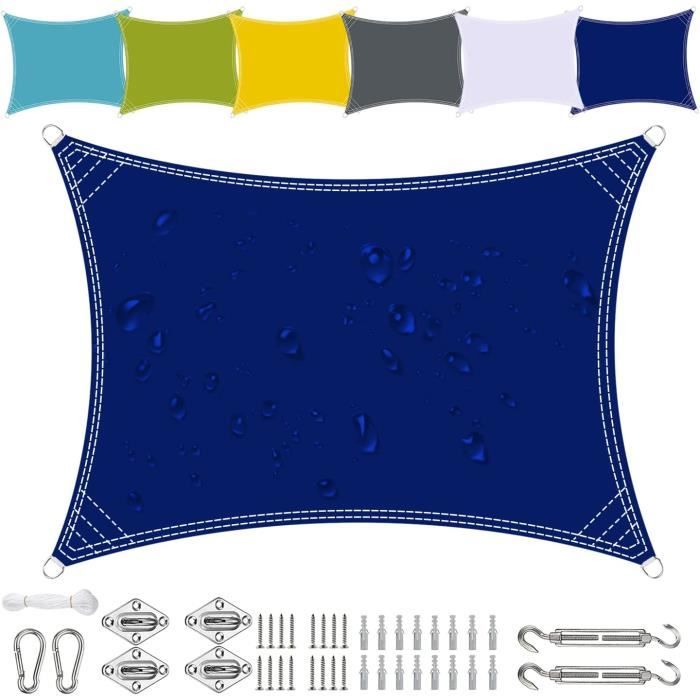 Voile D'Ombrage Rectangulaire 1x2M 96% UV - Auvent Jardin Respirant Terrasse Patio Piscine