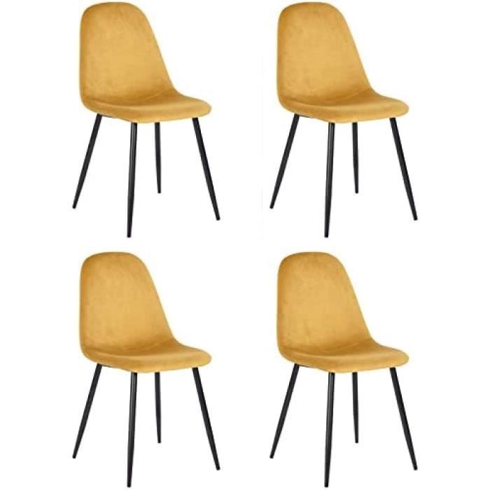 Lot de 4 Cha de Salle à Manger Scandinave Fauteuil de Salon Cuisine