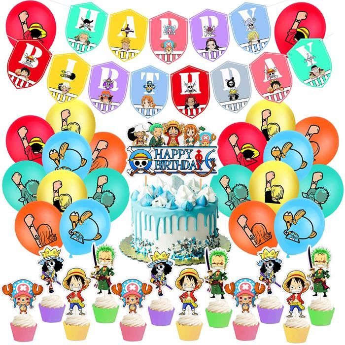 Vaisselle Anniversaire One Piece,Decoration Anniversaire One Piece Thème  Assiettes Serviettes Nappes Ballons Decoration Gateau Bannière,Idéal pour  10 Personnes (B) (A1) : : Cuisine et Maison