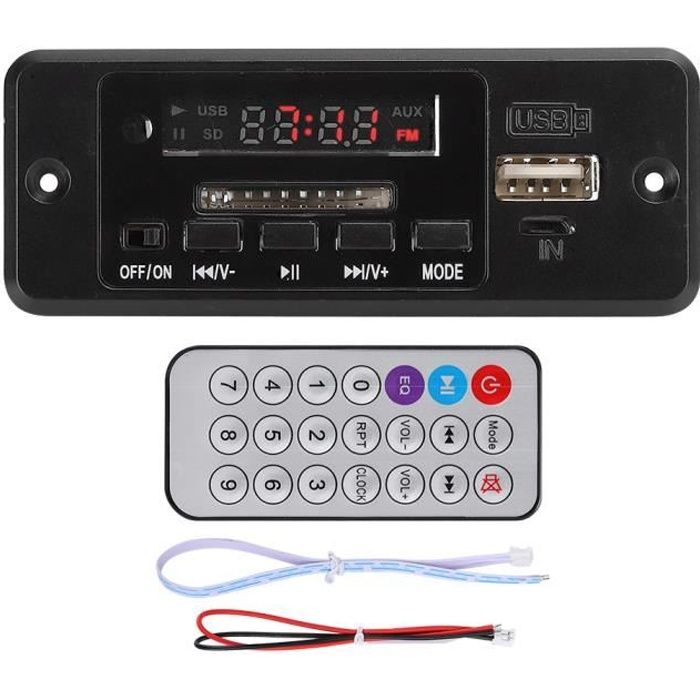 5V Usb Fm Radio Mp3 Panneau De Décodage Lecteur De Musique Avec Amplificateur De Puissance(Noir )-NIM