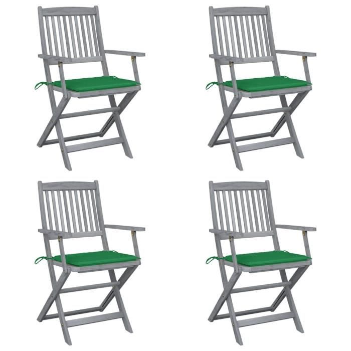 LUXE&Super Lot de 6 Chaises de jardin pliables Design & Contemporain décor - Fauteuil de Jardin Chaise d'extérieur avec coussi3492