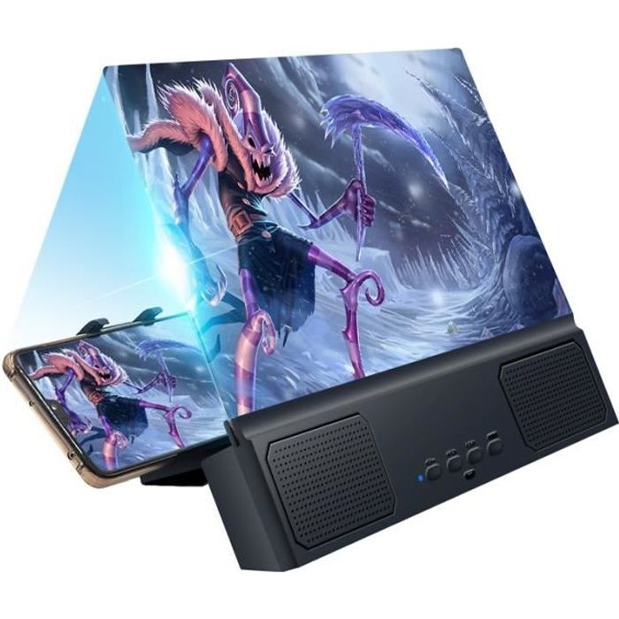 Loupe D'Écran Smartphone Rétro TV - Grossissement 2x à 3x - Anti Lumière Bleue - Support Téléphone Créatif