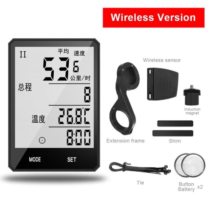 Compteur Vélo GPS Sans Fil - Odomètre, Vitesse, Chronomètre Pour Cyclisme - Neuf