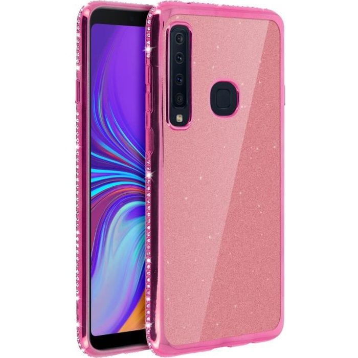 Coque Samsung Galaxy A9 2018 Protection Silicone Gel Pailletee Strass Rose Cdiscount Telephonie