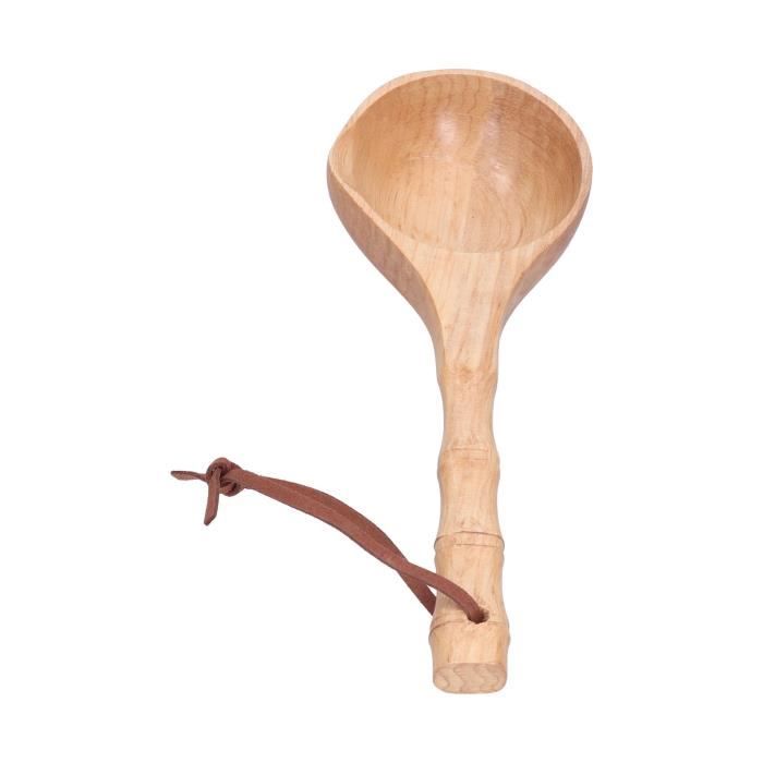 Louche En Bois Naturel - Long Manche - Cuillère De Service Rustique