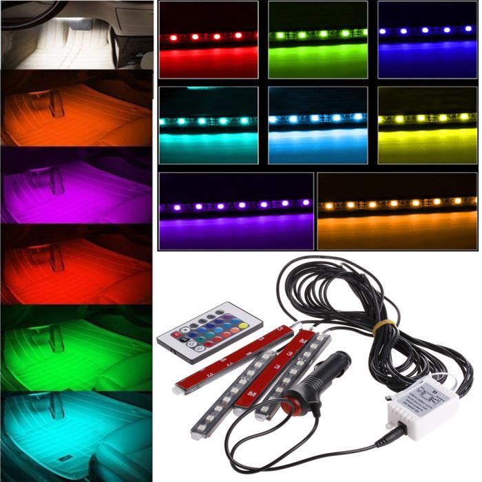 Éclairage LED de Voiture Intérieur pour Auto 9LED RGB atmosphère