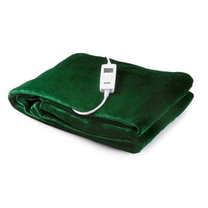 Couverture chauffante DOMO 10 positions de chaleur Soulage et stimule Molleton flanelle 180x160 cm